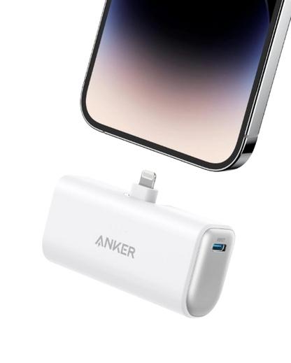 Anker 5000mAh Nano Power Bank with Built-In Lightning Connector 12W White
