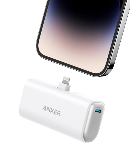 Anker 5000mAh Nano Power Bank with Built-In Lightning Connector 12W White