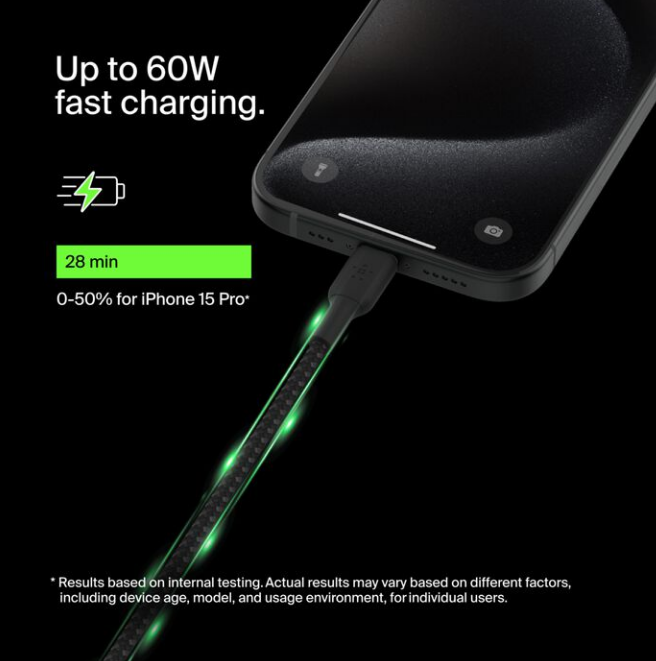 Belkin BoostCharge Pro Braided USB-C to USB-C 60W 1m